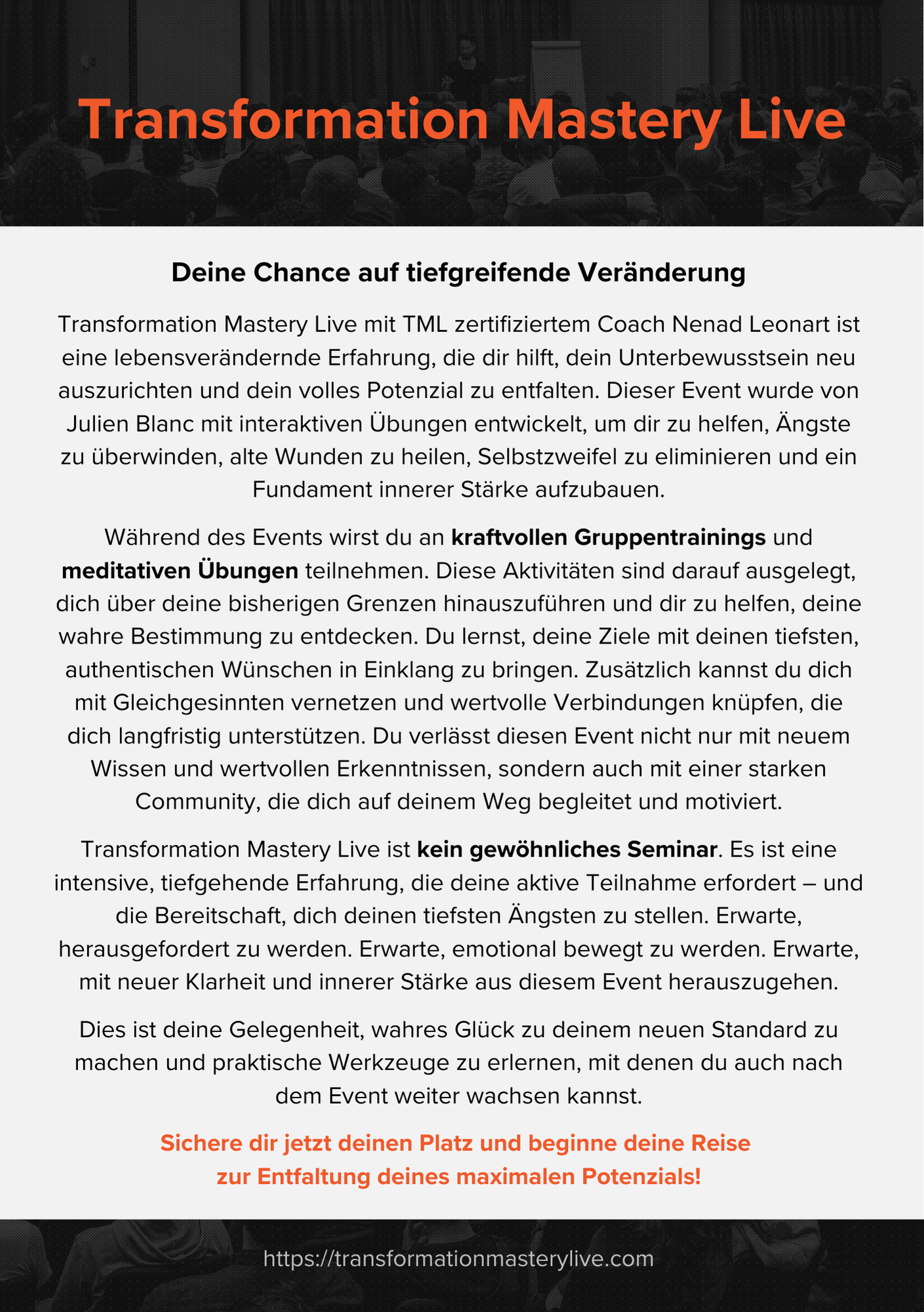 Transformation Mastery Live