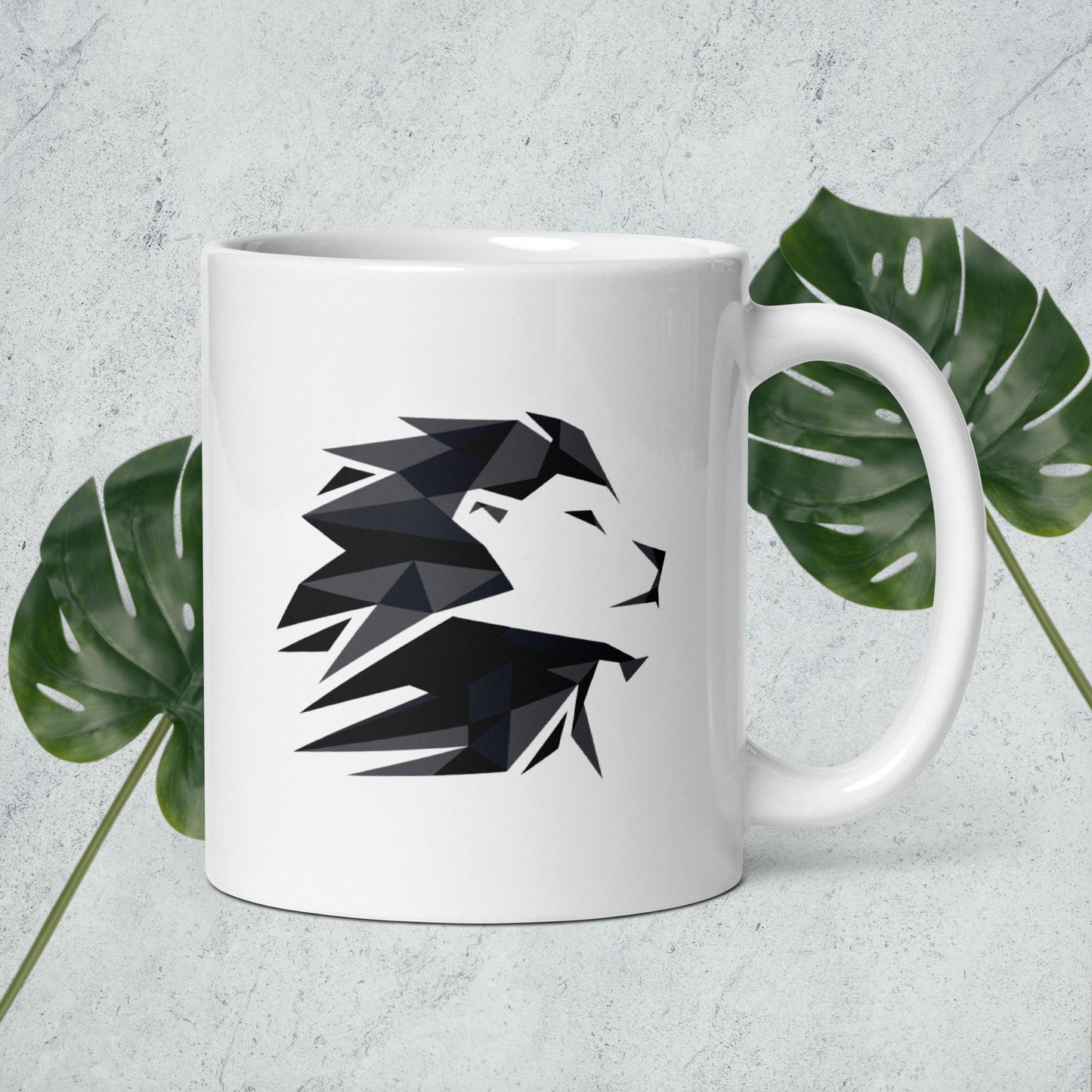 Leonart Löwenkopf-Logo Tasse (weiß)