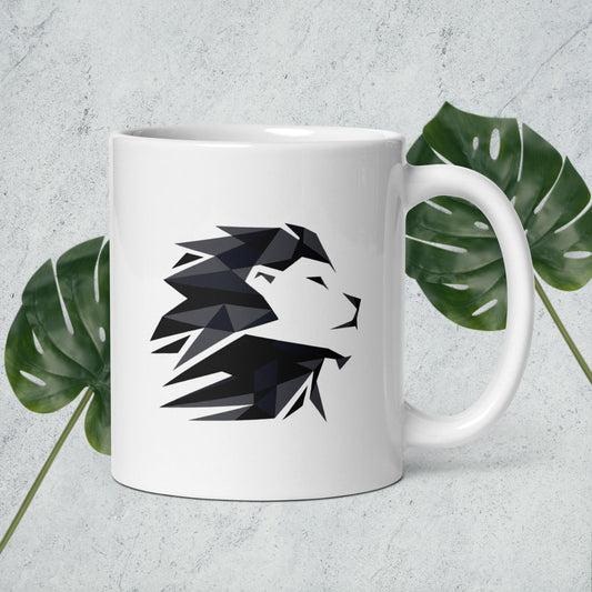 Leonart Löwenkopf-Logo Tasse (weiß)