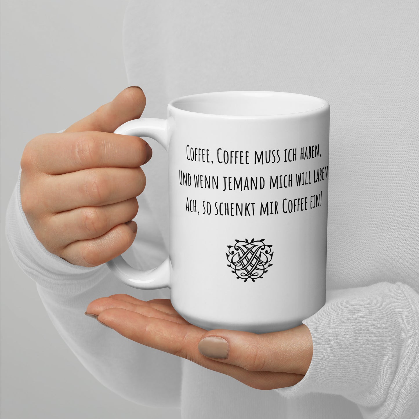 Bach "Kaffeekantate" Deutsch (original) Weiße Tasse