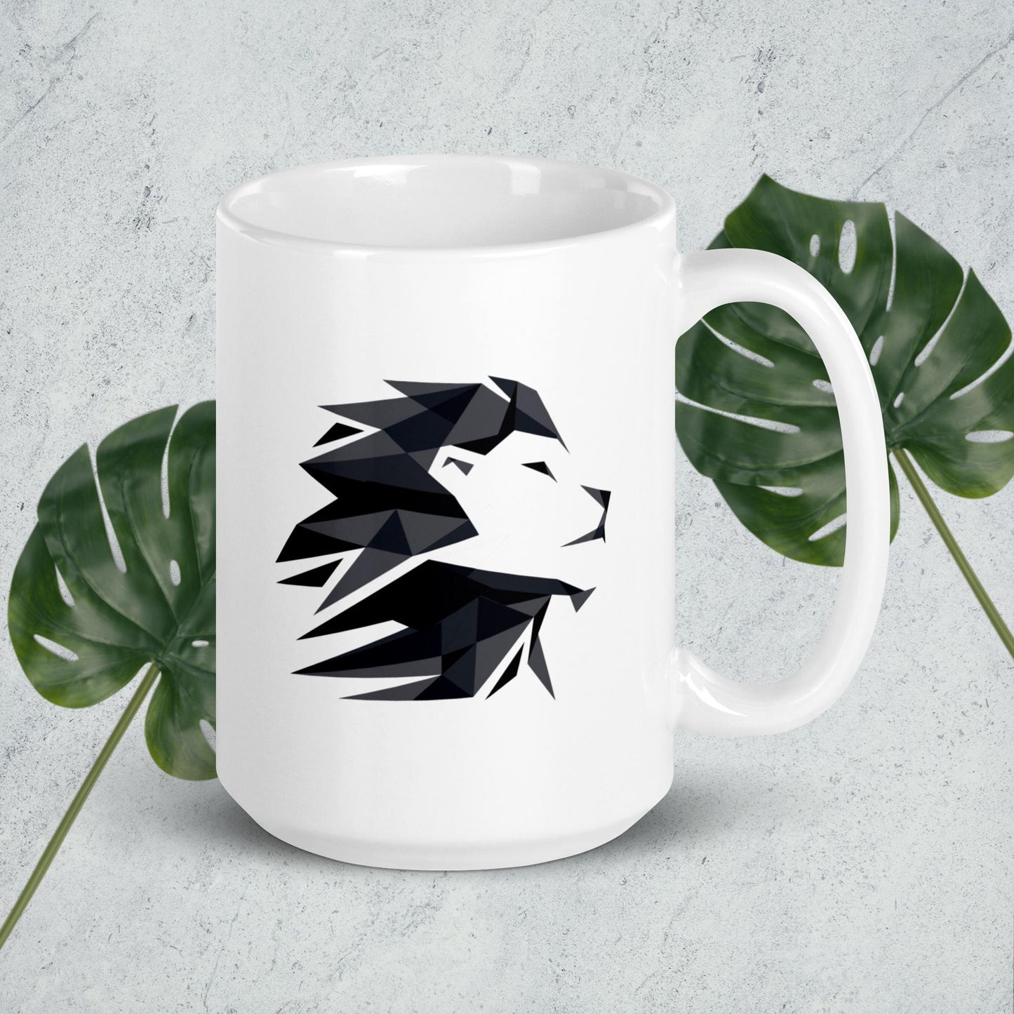 Leonart Löwenkopf-Logo Tasse (weiß)