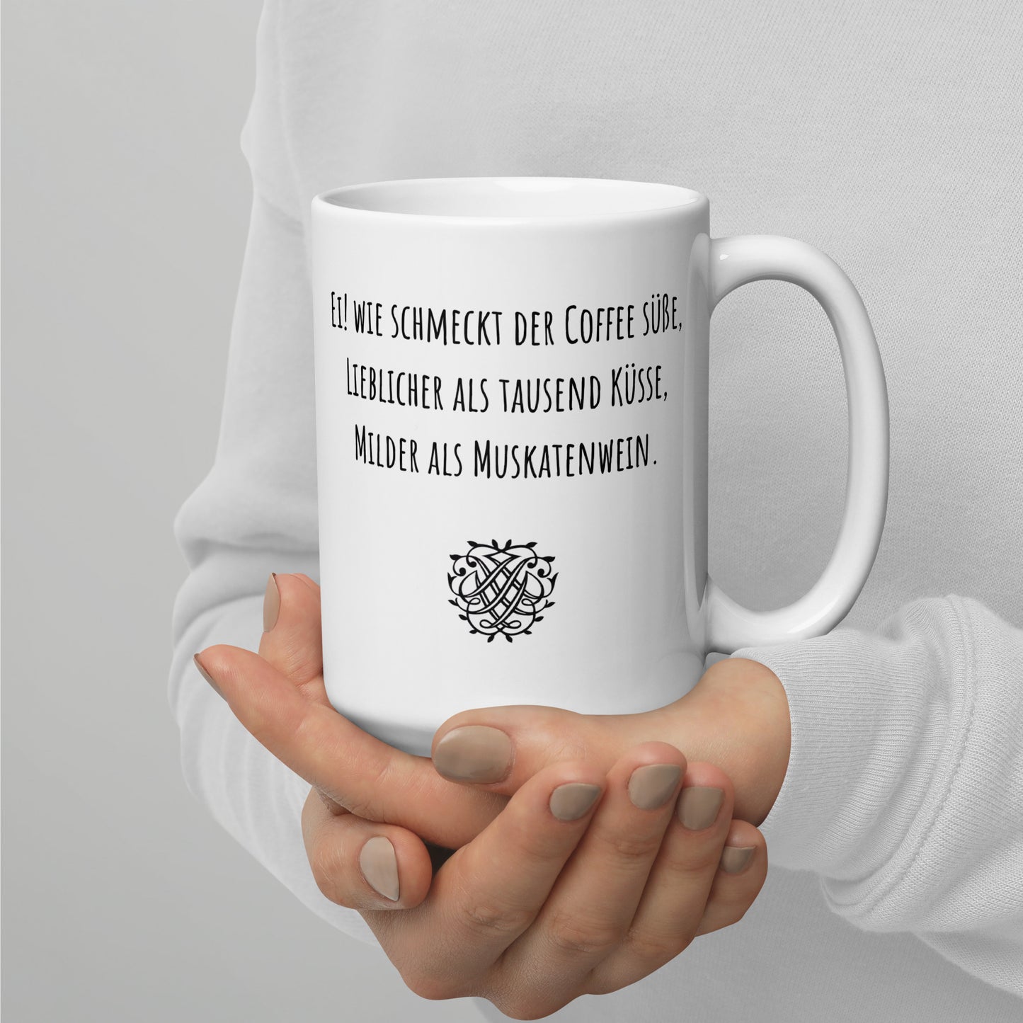 Bach "Kaffeekantate" Deutsch (original) Weiße Tasse