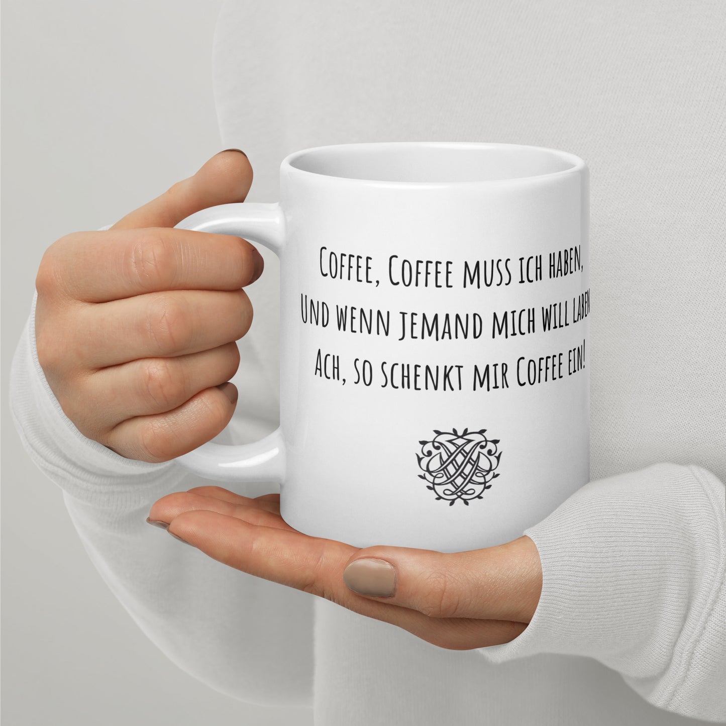 Bach "Kaffeekantate" Deutsch (original) Weiße Tasse