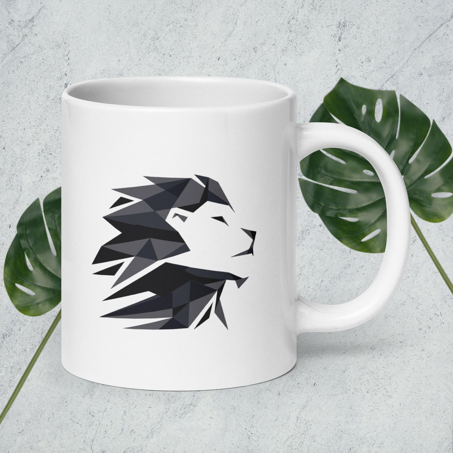 Leonart Löwenkopf-Logo Tasse (weiß)