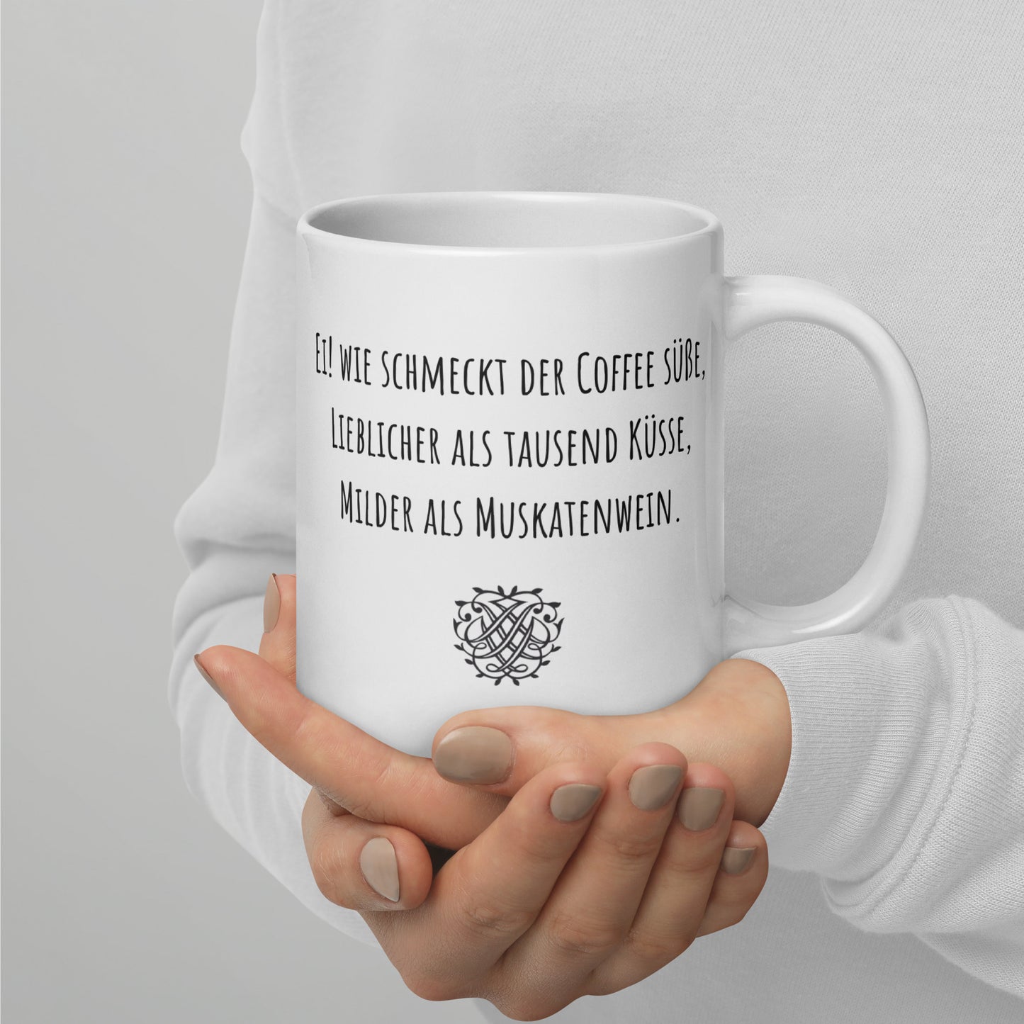 Bach "Kaffeekantate" Deutsch (original) Weiße Tasse