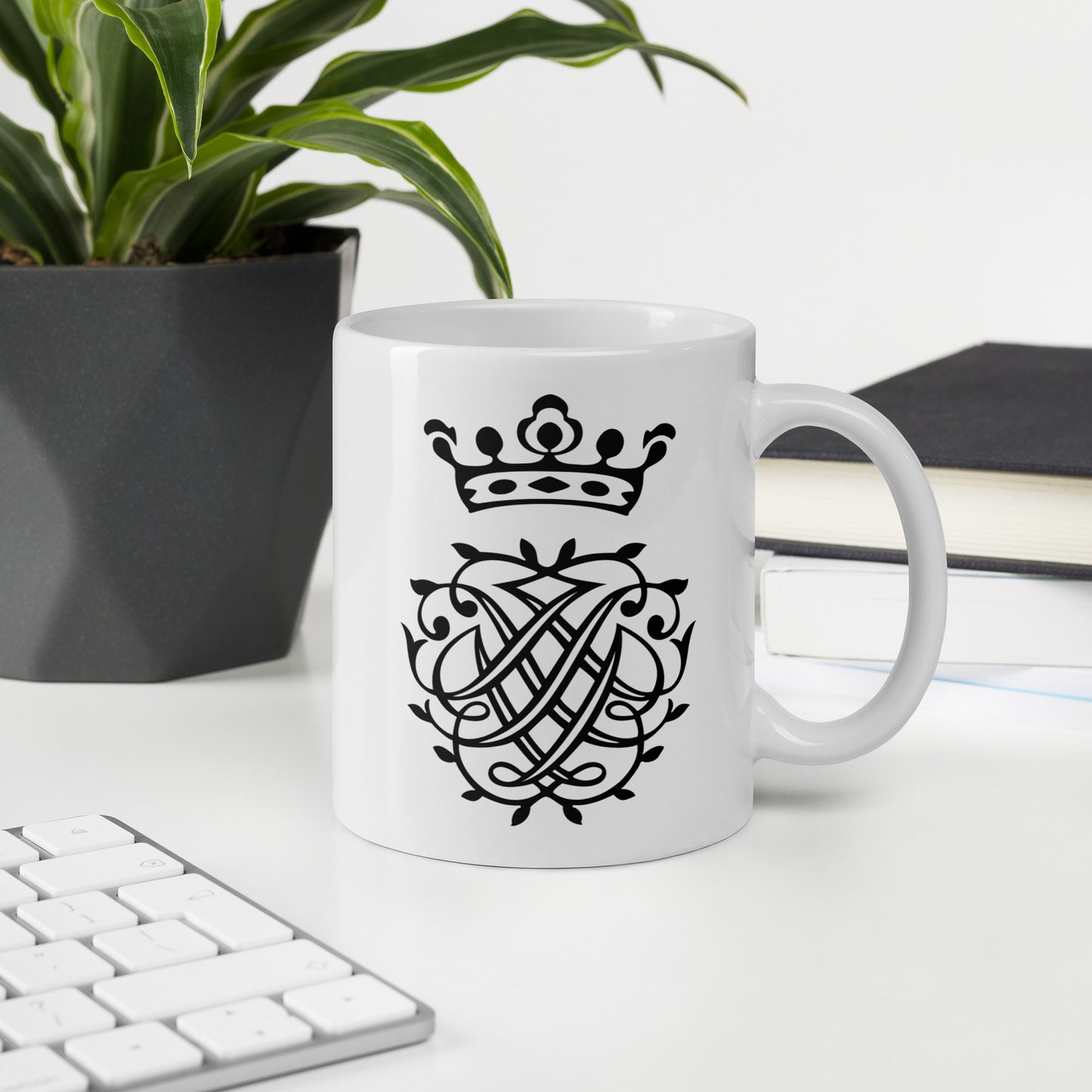 Bach Sign Monogram Mug (white, large print)