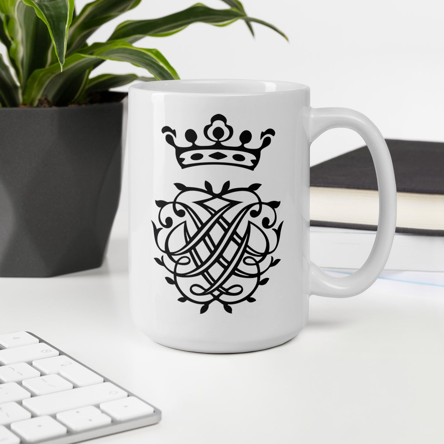 Bach Sign Monogram Mug (white, large print)